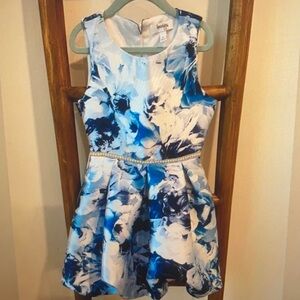Beautiful Blue & Floral Formal Dress